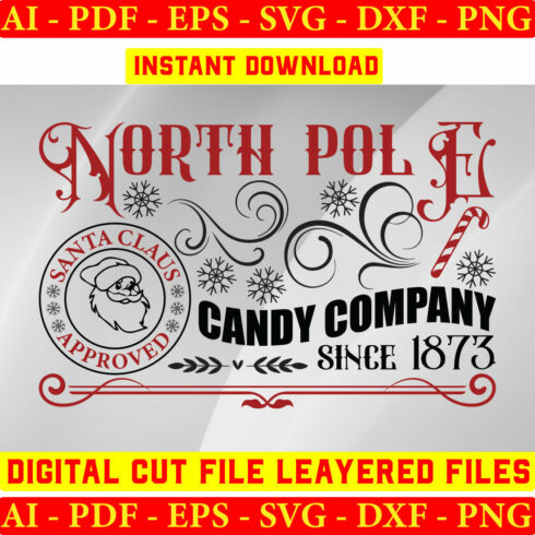 North Pole Candy Company Since 1873 Santa Claus Approved cover image.