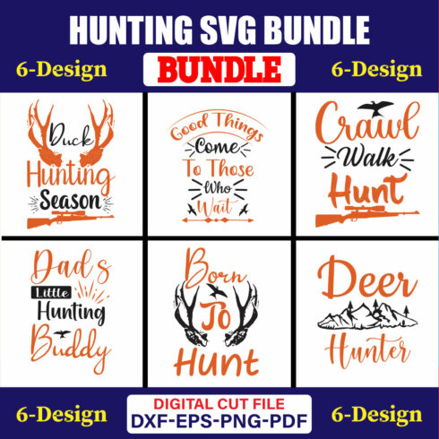 Hunting SVG T-shirt Design Bundle Vol-02 cover image.
