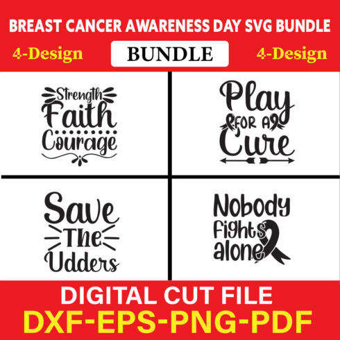 Breast Cancer Awareness T-shirt Design Bundle Vol-10 cover image.