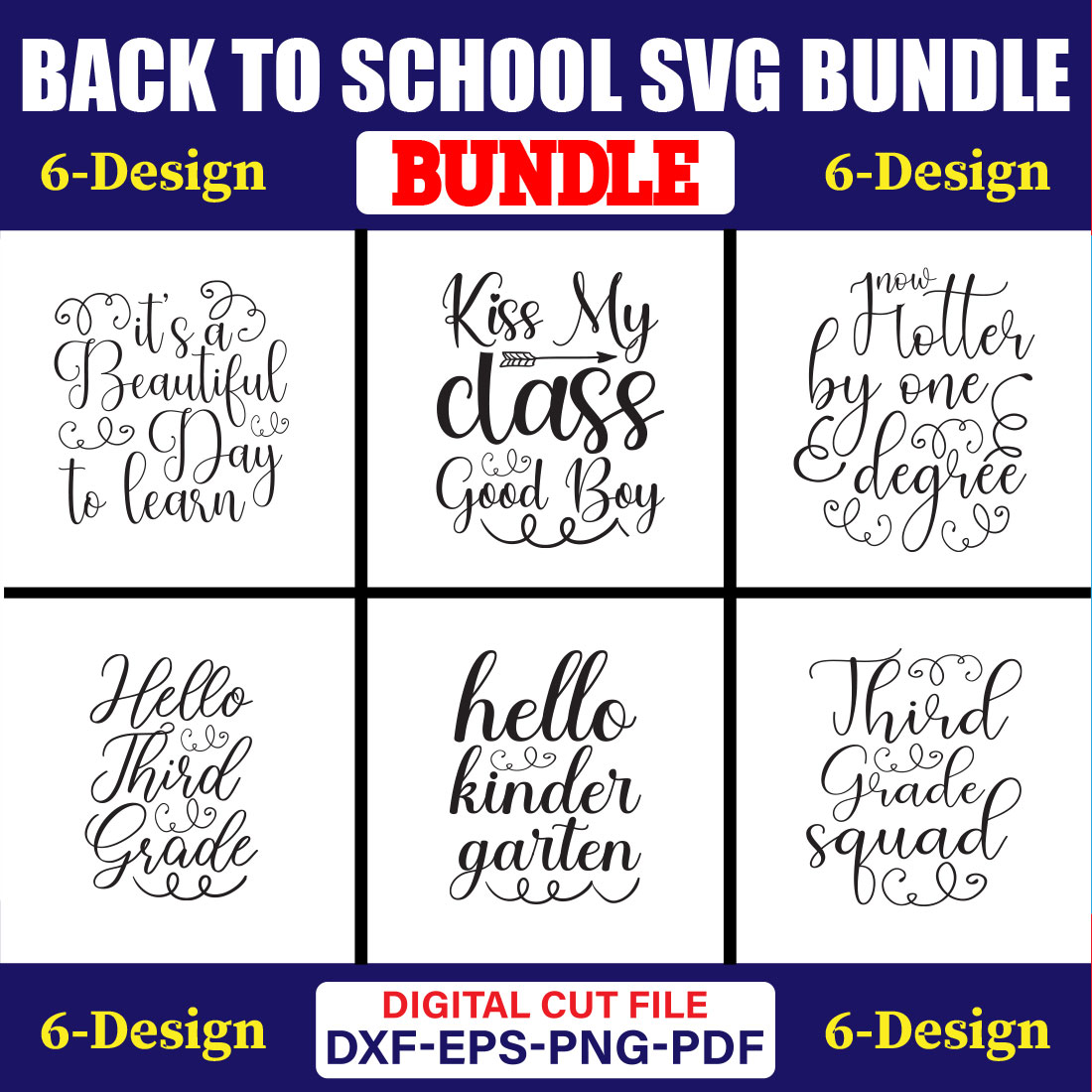 Back To School SVG T-shirt Design Bundle Vol-33 cover image.