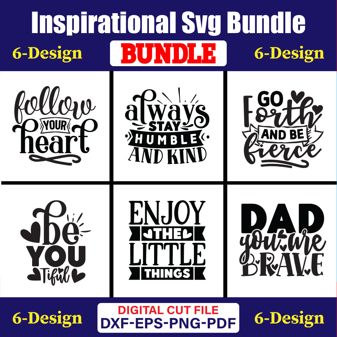 Inspirational T-shirt Design Bundle Vol-3 cover image.