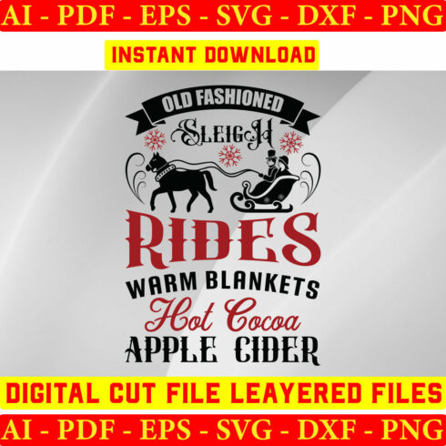 Old Fashioned Sleigh Rides Warm Blankets Hot Cocoa Apple Cider cover image.