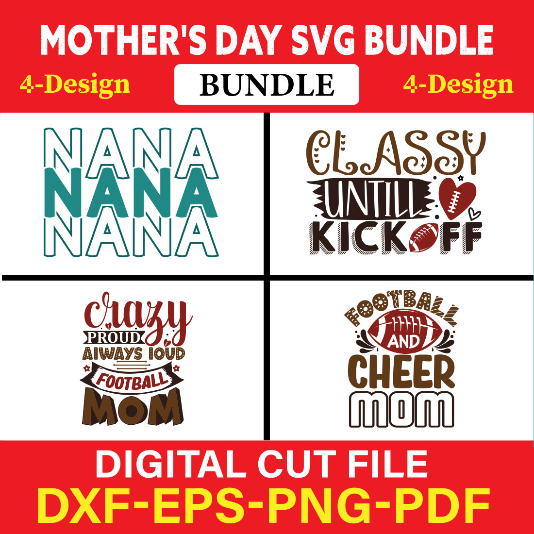 Mother's Day SVG T-shirt Design Bundle Vol-03 cover image.