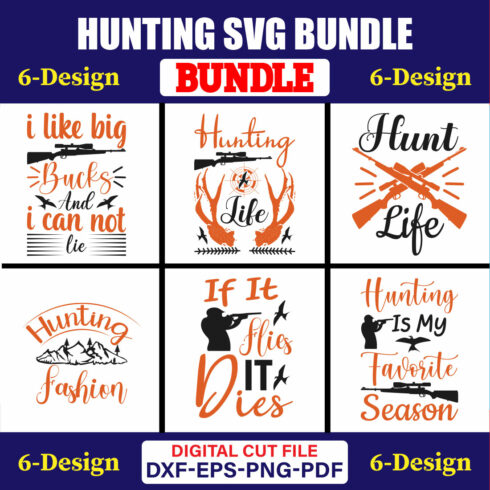 Hunting SVG T-shirt Design Bundle Vol-04 cover image.