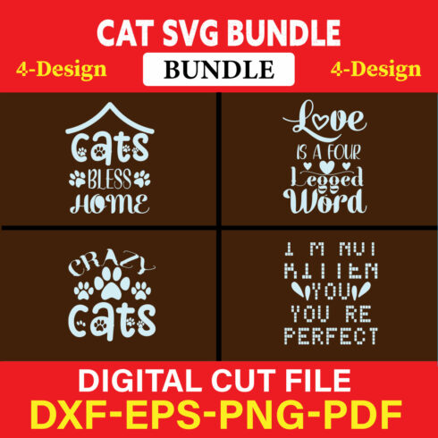 Cat T-shirt Design Bundle Vol-4 cover image.