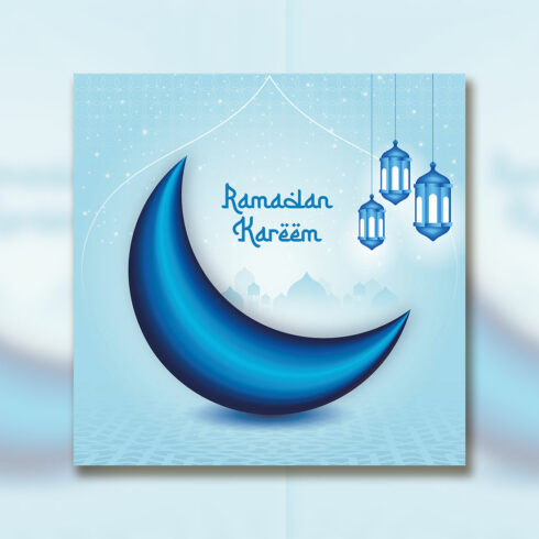 Ramadan Kareem greeting card with Islamic background cover image.