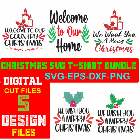 Christmas SVG T-shirt Bundle Volume-03 cover image.