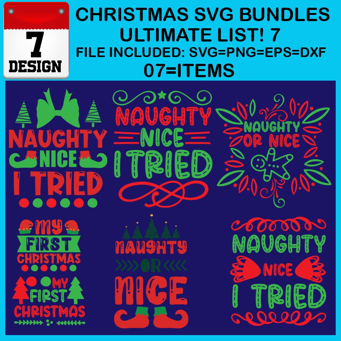 Free Ultimate List! 7 Christmas SVG Bundles cover image.