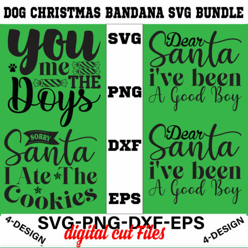 Dog Christmas Bandana SVG Bundle Vol-03 cover image.