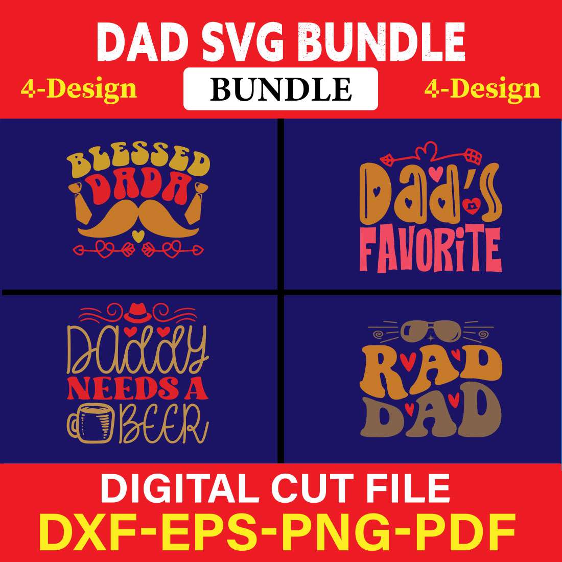 Dad T-shirt Design Bundle Vol-4 cover image.