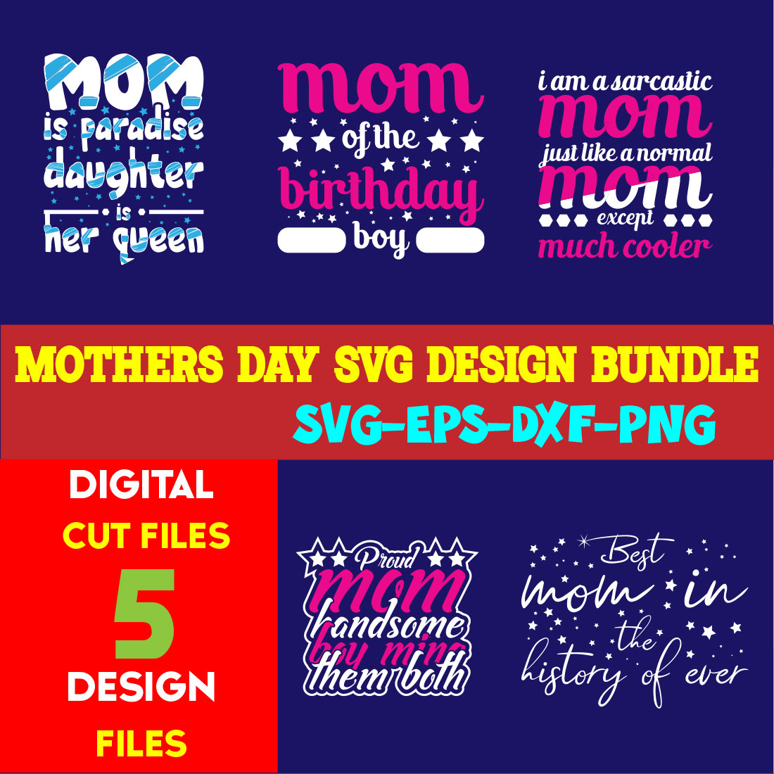 Mothers Day T-shirt Design Bundle Volume-06 cover image.