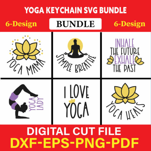 Yoga Keychain T-shirt Design Bundle Vol-3 cover image.