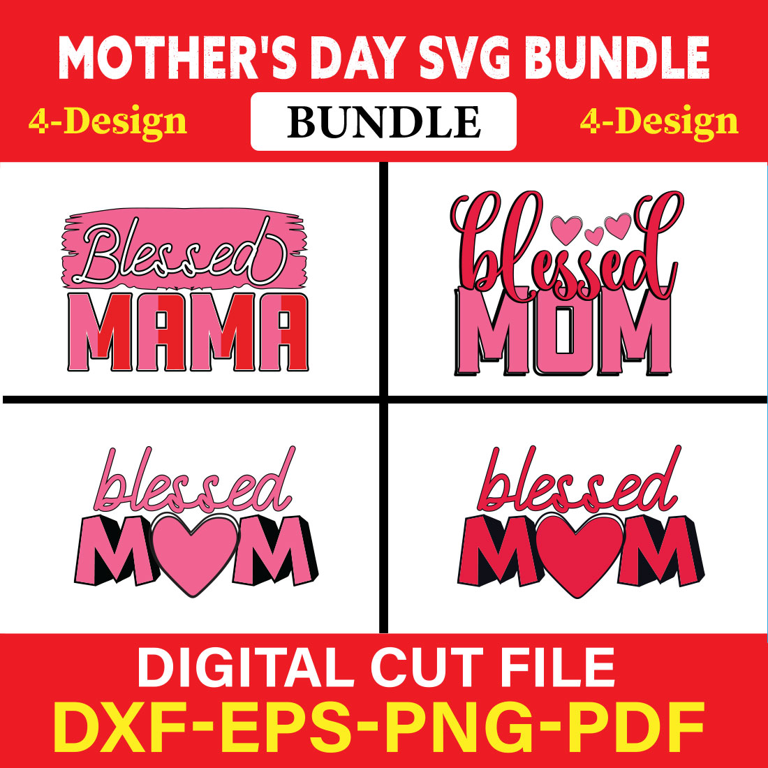 Mother's Day SVG T-shirt Design Bundle Vol-14 cover image.