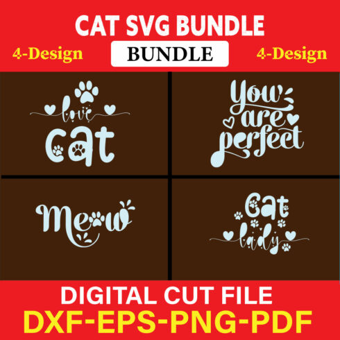 Cat T-shirt Design Bundle Vol-1 cover image.