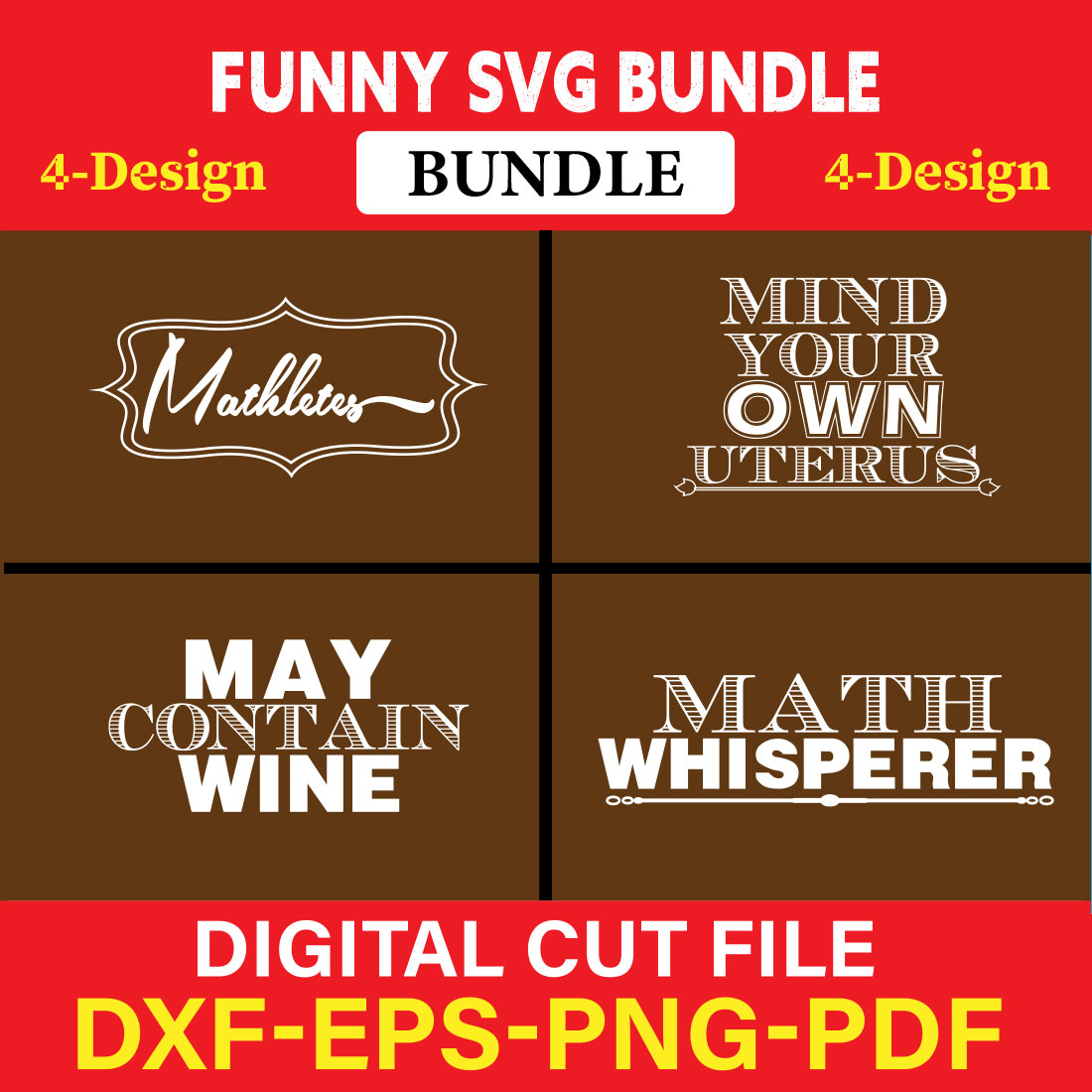 Funny SVG T-shirt Design Bundle Vol-47 cover image.