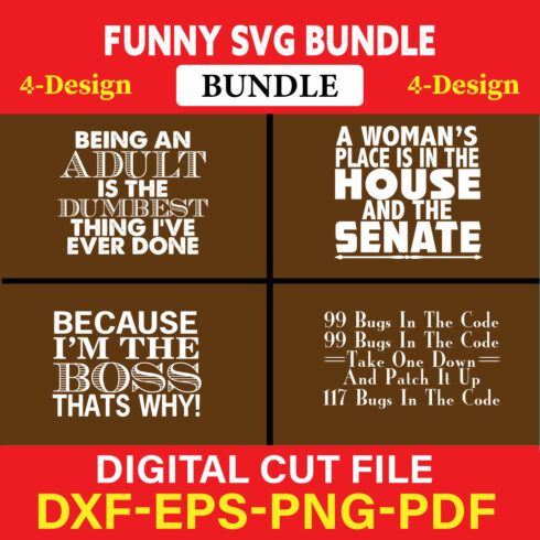 Funny SVG T-shirt Design Bundle Vol-31 cover image.