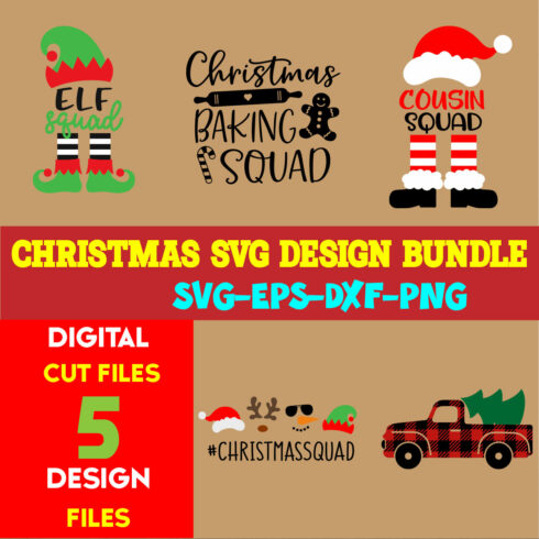 Christmas T-shirt Design SVG Bundle Free Volume-43 cover image.