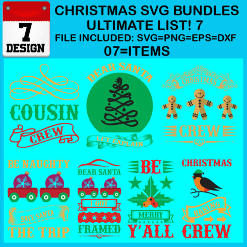 Free Ultimate List! 7 Christmas SVG Bundles cover image.