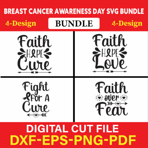 Breast Cancer Awareness T-shirt Design Bundle Vol-7 cover image.