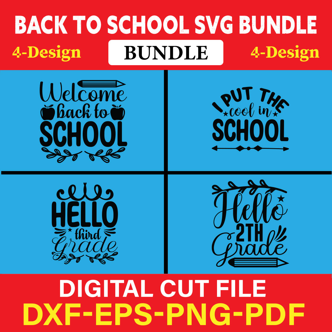 Back To School T-shirt Design Bundle Vol-12 cover image.