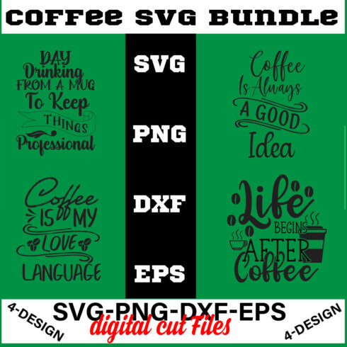 Coffee SVG Bundle, Funny Coffee SVG, Coffee Quote Svg, Caffeine Queen, Coffee Lovers, Coffee Obsessed Volume-10 cover image.