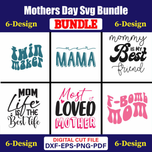 Mothers Day SVG Bundle, Mom life svg, Mama svg, Funny Mom Svg, Blessed mama svg, Mom of boys girls svg-Vol-95 cover image.