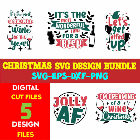 Christmas T-shirt Design SVG Bundle Free Volume-74 cover image.