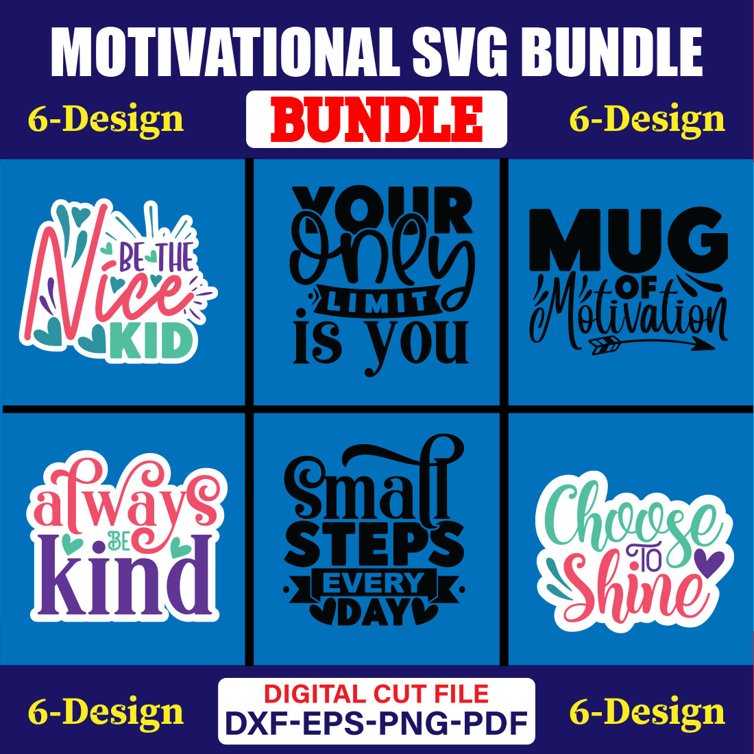 Motivational SVG T-shirt Design Bundle Vol-09 cover image.