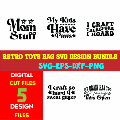 Retro Tote Bag T-shirt Design Bundle Volume-02 cover image.