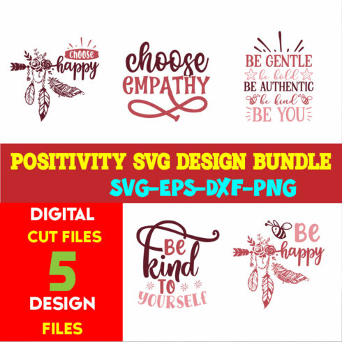 Positivity T-shirt Design Bundle Volume-01 cover image.