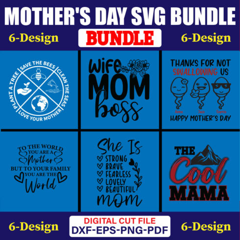 Mother's Day SVG T-shirt Design Bundle Vol-44 cover image.