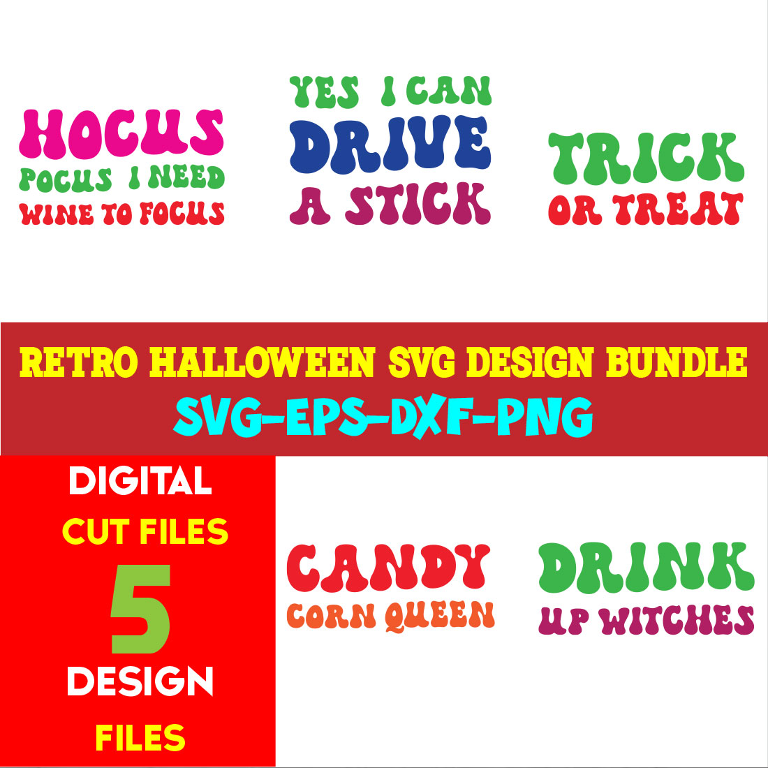 Retro Halloween T-shirt Design Bundle Volume-03 cover image.