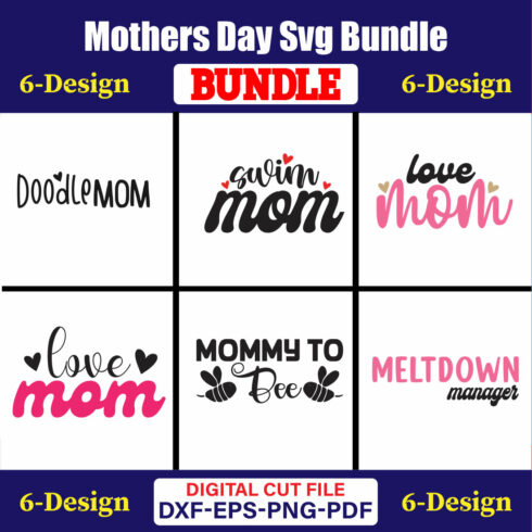 Mothers Day SVG Bundle, Mom life svg, Mama svg, Funny Mom Svg, Blessed mama svg, Mom of boys girls svg-Vol-156 cover image.