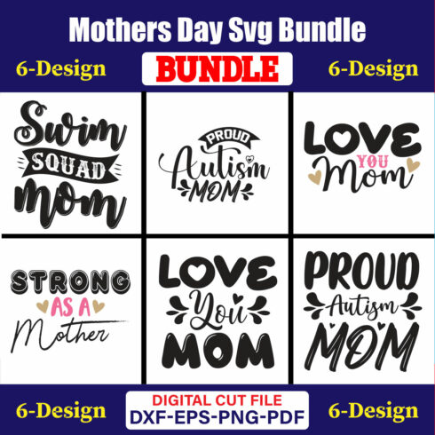 Mothers Day SVG Bundle, Mom life svg, Mama svg, Funny Mom Svg, Blessed mama svg, Mom of boys girls svg-Vol-56 cover image.