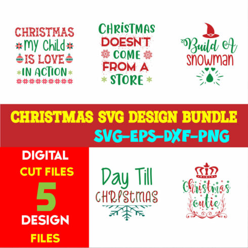 Christmas T-shirt Design Bundle Volume-48 cover image.