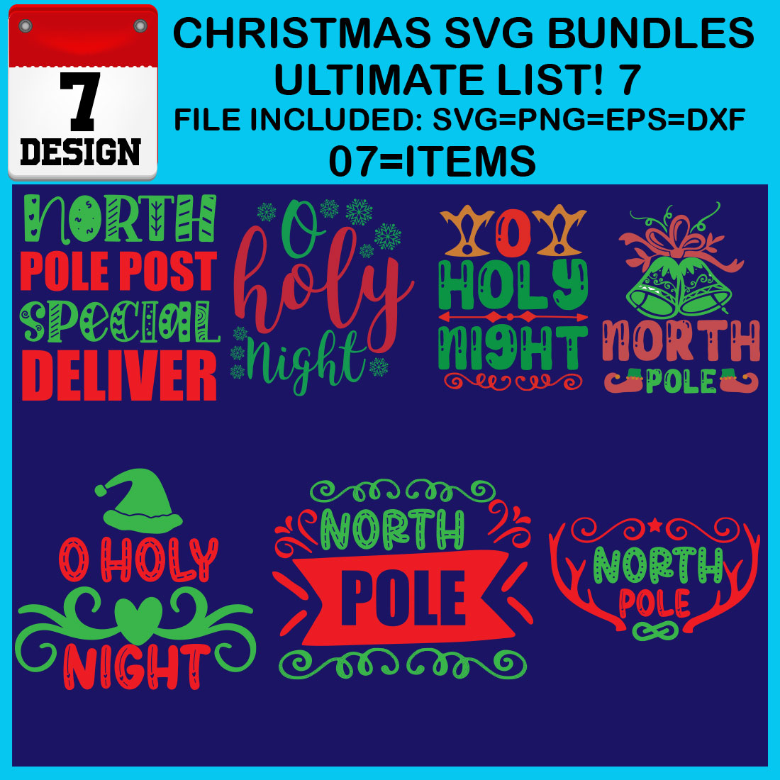 Free Ultimate List! 7 Christmas SVG Bundles cover image.