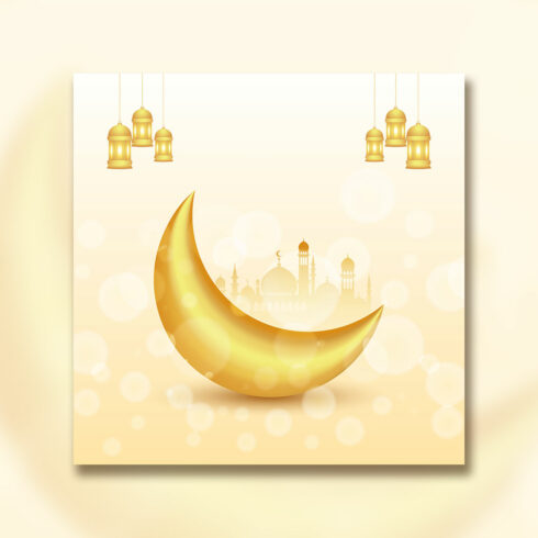 Ramadan Kareem greeting card with Islamic background cover image.