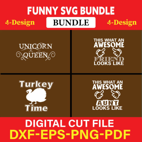 Funny SVG T-shirt Design Bundle Vol-53 cover image.