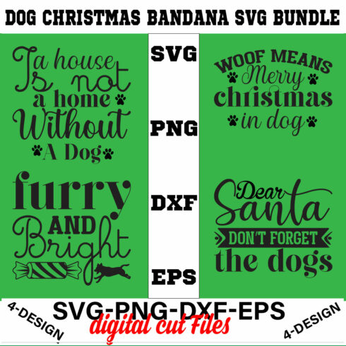 Dog Christmas Bandana SVG Bundle Vol-01 cover image.