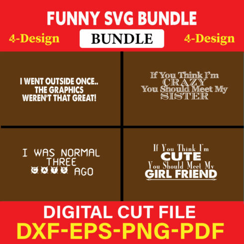 Funny SVG T-shirt Design Bundle Vol-41 cover image.