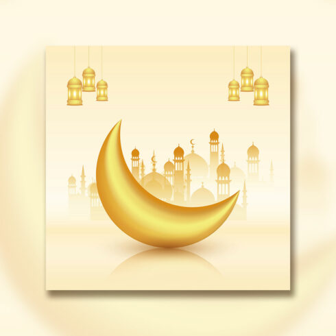 Ramadan Kareem greeting card with Islamic background cover image.