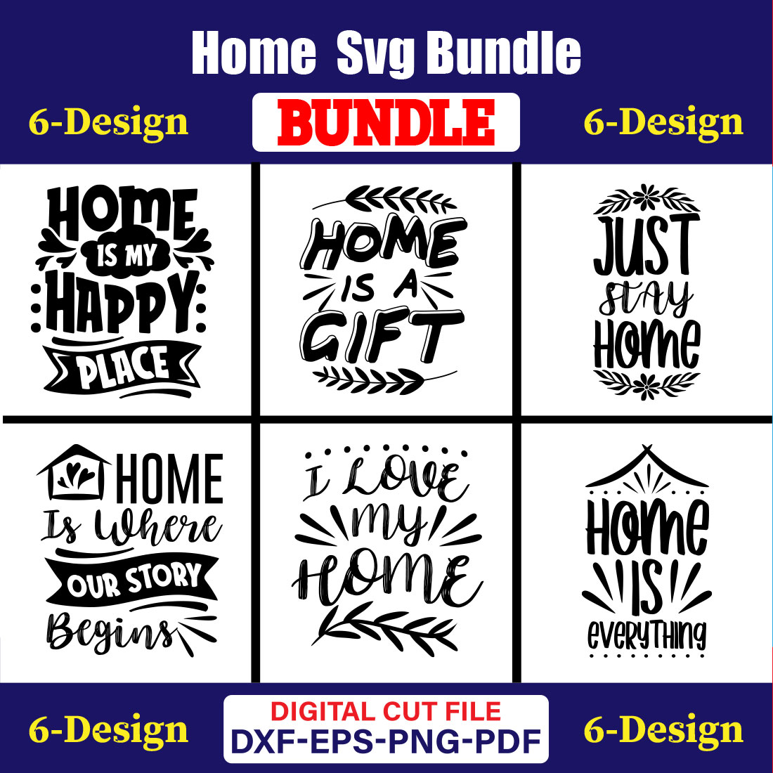 Home SVG T-shirt Design Bundle Vol-02 cover image.