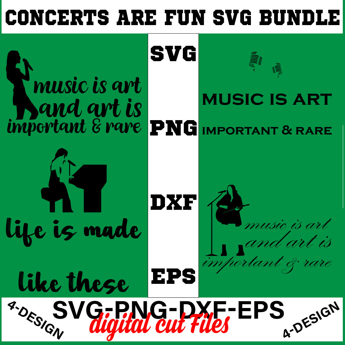 Concerts are Fun SVG T-shirt Design Bundle Volume-08 cover image.