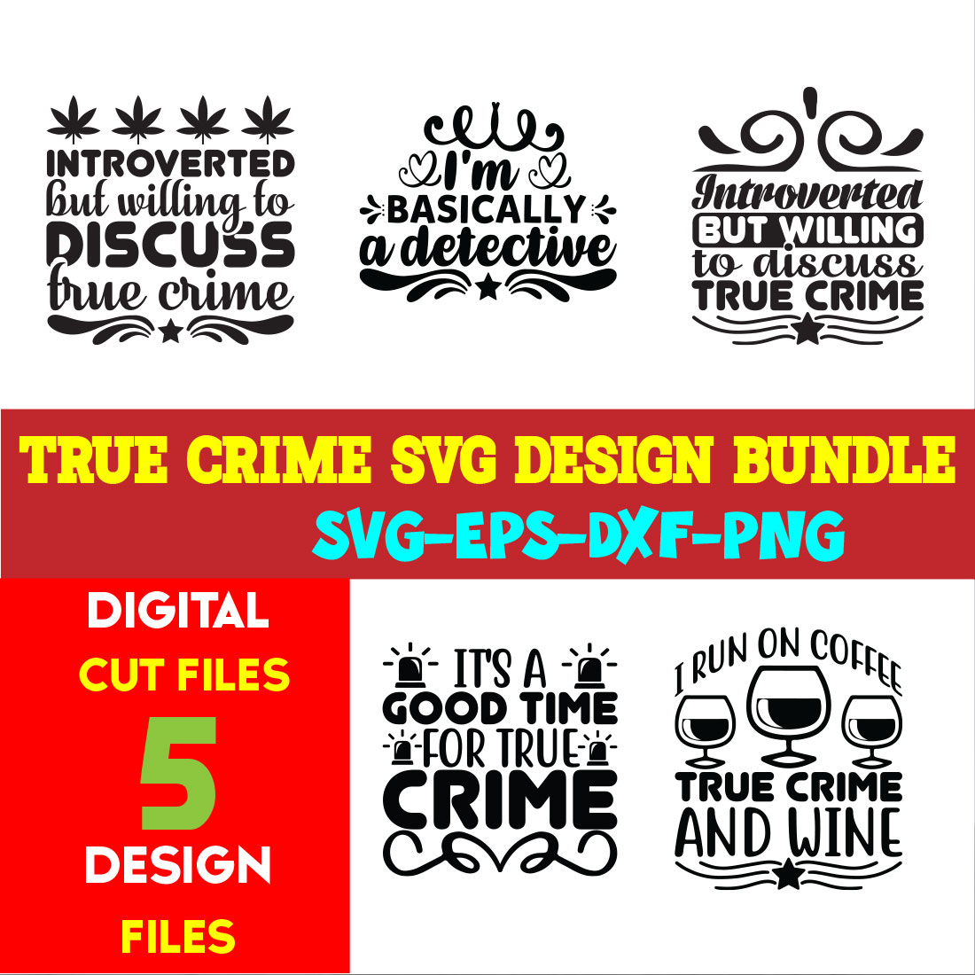 True Crime T-shirt Design Bundle Volume-02 - MasterBundles