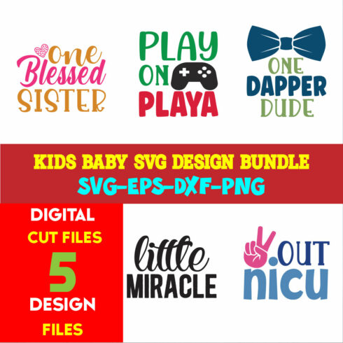 Kids Baby T-shirt Design Bundle Volume-03 cover image.