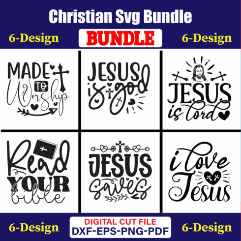 Christian SVG T-shirt Design Bundle Vol-36 cover image.