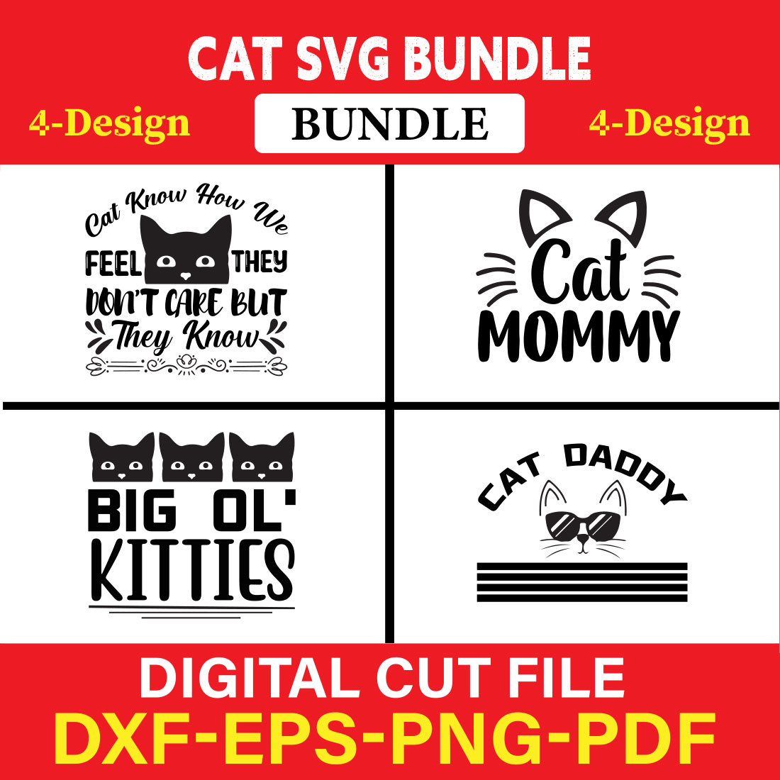 Cat SVG T-shirt Design Bundle Vol-3 cover image.