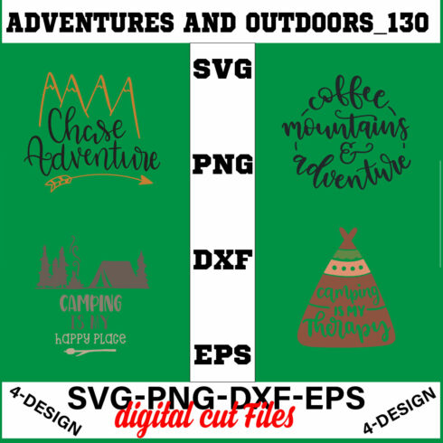 Adventures And Outdoors T-shirt Design Bundle Volume-06 cover image.