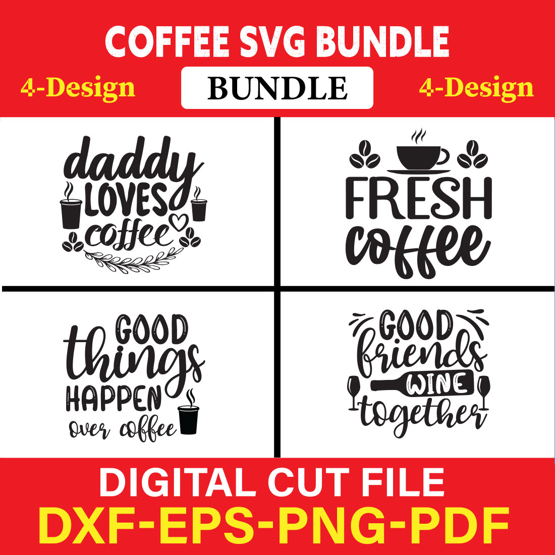 Coffee T-shirt Design Bundle Vol-4 cover image.