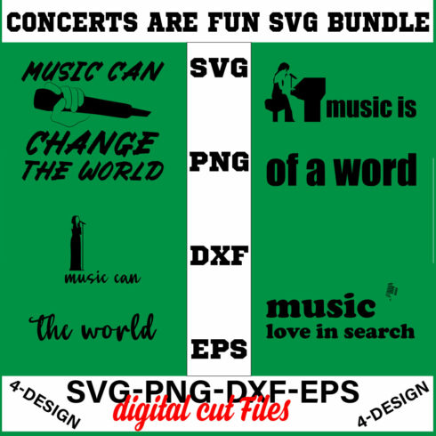 Concerts are Fun SVG T-shirt Design Bundle Volume-09 cover image.
